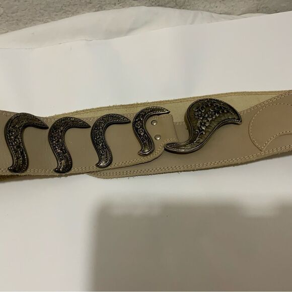 Vintage Rare BEVERLY HILLS Milano Taupe size L 2.25” wide 40”long main image 7